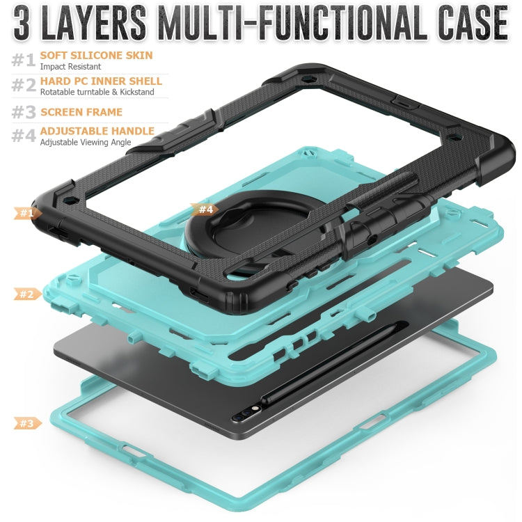 For Samsung Galaxy Tab S8+ / S7+ Bracelet Holder Silicone + PC Tablet Case