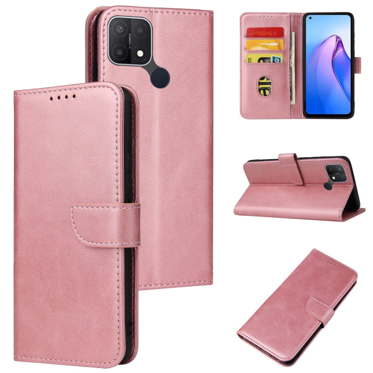 For OPPO A15 Calf Texture Buckle Flip Leather Phone Case