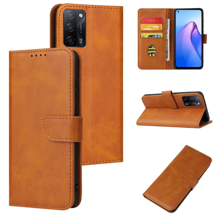 For OPPO A55 5G Calf Texture Buckle Flip Leather Phone Case