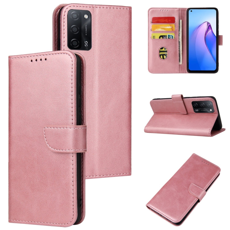 For OPPO A55 5G Calf Texture Buckle Flip Leather Phone Case