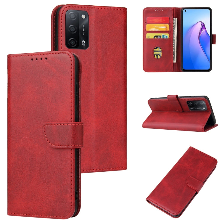 For OPPO A55 5G Calf Texture Buckle Flip Leather Phone Case