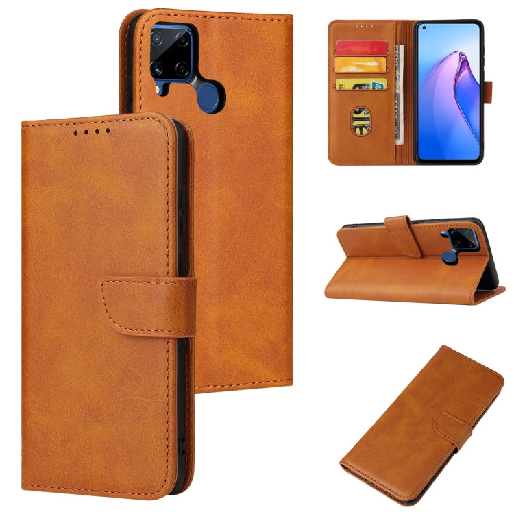 For Realme C15 Calf Texture Buckle Flip Leather Phone Case