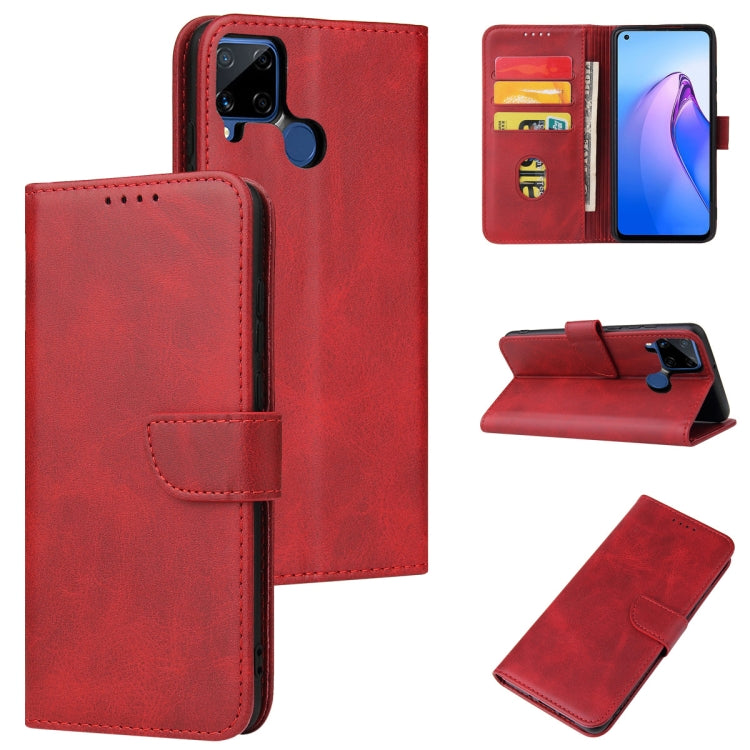 For Realme C15 Calf Texture Buckle Flip Leather Phone Case