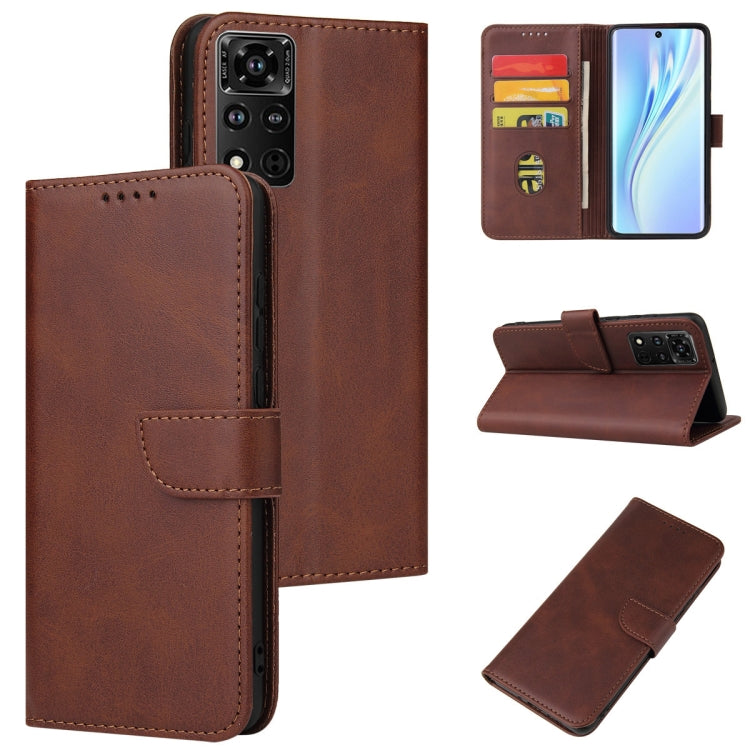 For Honor V40 5G Calf Texture Buckle Flip Leather Phone Case
