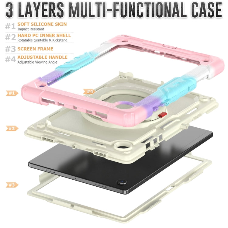 For Samsung Galaxy Galaxy Tab A8 Bracelet Holder Silicone + PC Tablet Case