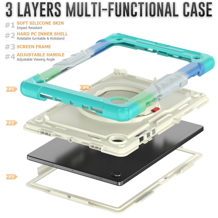 For Samsung Galaxy Galaxy Tab A8 Bracelet Holder Silicone + PC Tablet Case