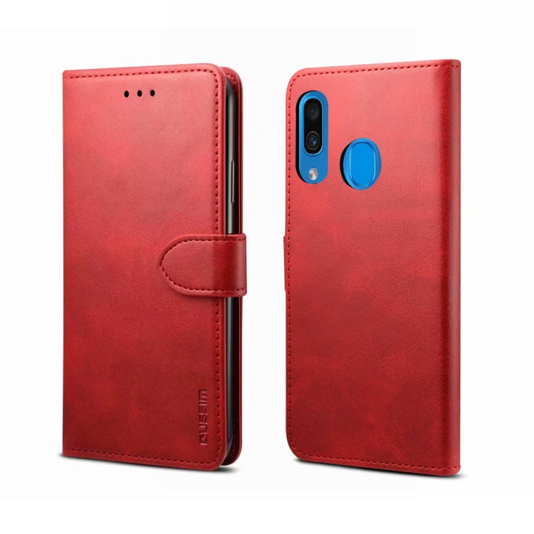 For Galaxy A20e GUSSIM Business Style Horizontal Flip Leather Case with Holder & Card Slots & Wallet
