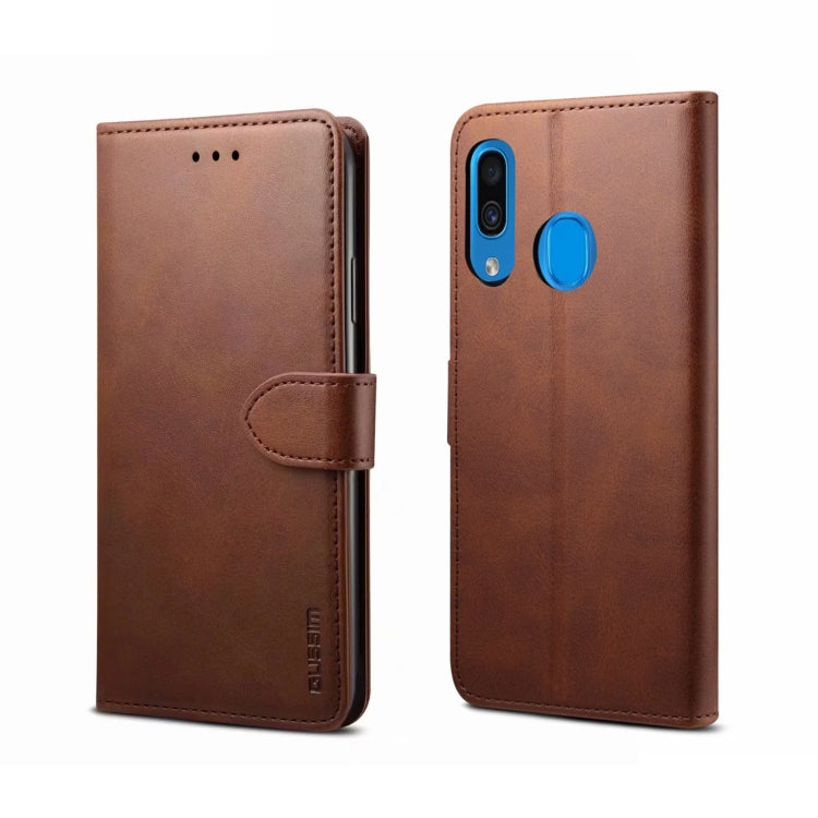 For Galaxy A20e GUSSIM Business Style Horizontal Flip Leather Case with Holder & Card Slots & Wallet