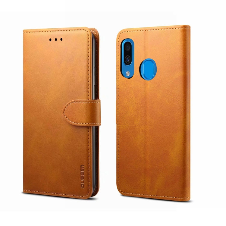 For Galaxy A20e GUSSIM Business Style Horizontal Flip Leather Case with Holder & Card Slots & Wallet
