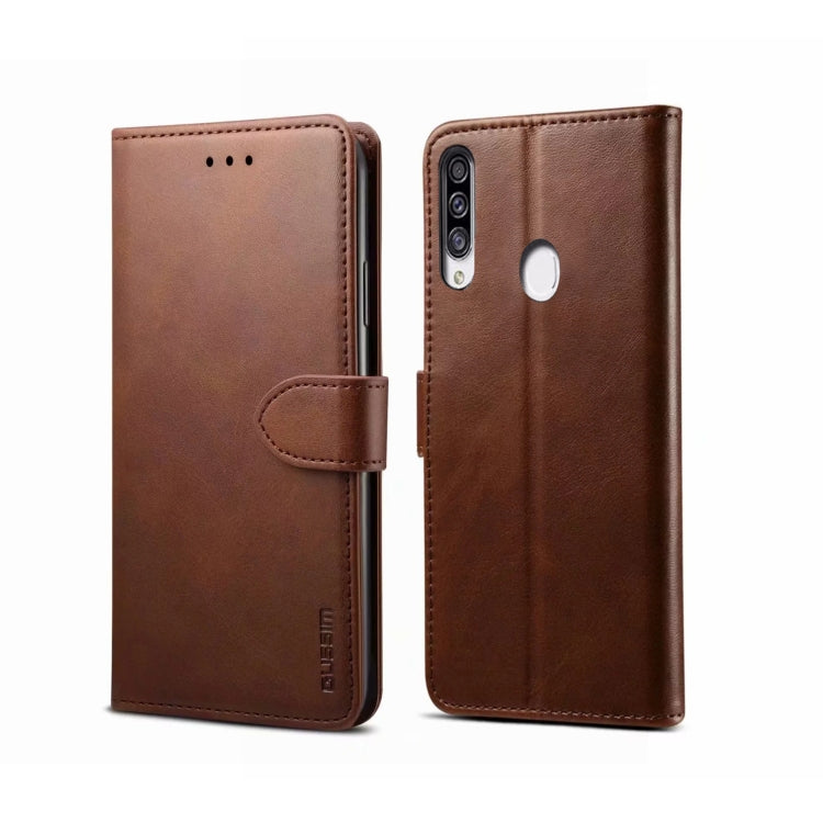 For Galaxy A20s GUSSIM Business Style Horizontal Flip Leather Case with Holder & Card Slots & Wallet