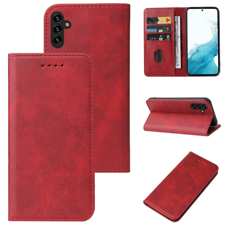For Samsung Galaxy A13 5G Calf Texture Magnetic Flip Leather Phone Case