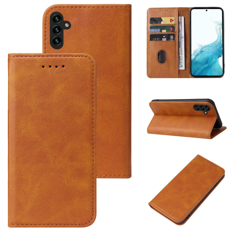 For Samsung Galaxy A13 5G Calf Texture Magnetic Flip Leather Phone Case