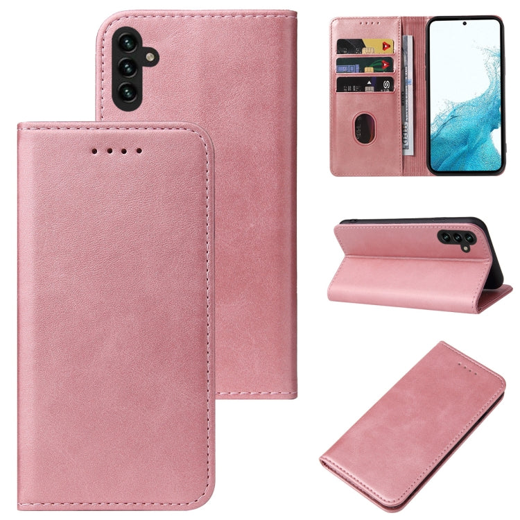 For Samsung Galaxy A13 5G Calf Texture Magnetic Flip Leather Phone Case