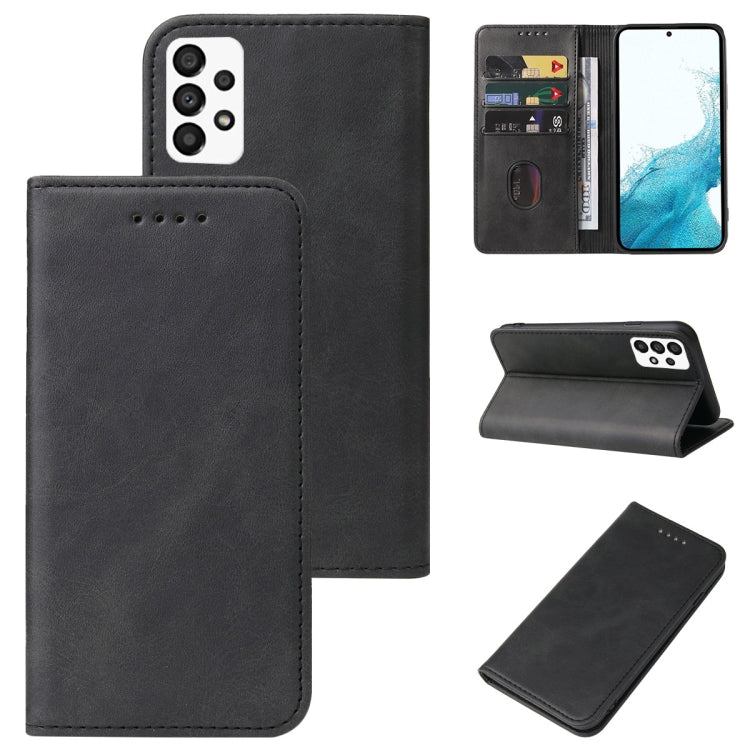 For Samsung Galaxy A33 5G Calf Texture Magnetic Flip Leather Phone Case