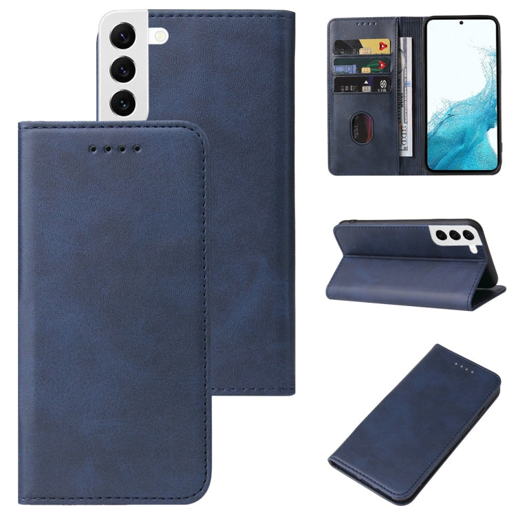 For Samsung Galaxy S22 5G Calf Texture Magnetic Flip Leather Phone Case