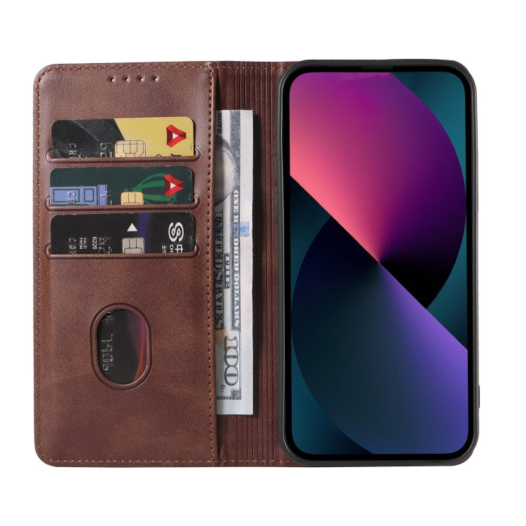 For Samsung Galaxy S22+ 5G Calf Texture Magnetic Flip Leather Phone Case