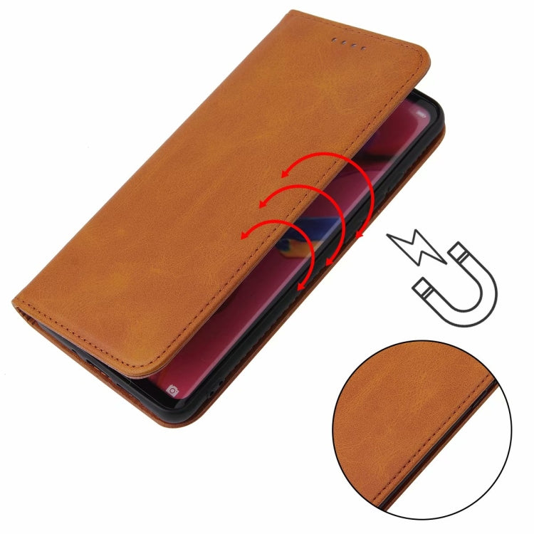 For Samsung Galaxy S22+ 5G Calf Texture Magnetic Flip Leather Phone Case