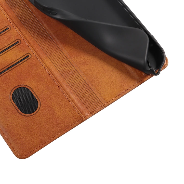 For OPPO A15 Calf Texture Magnetic Flip Leather Phone Case