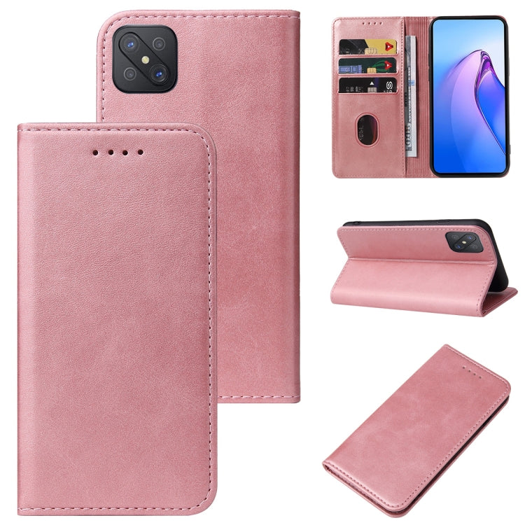 For OPPO A92s Calf Texture Magnetic Flip Leather Phone Case