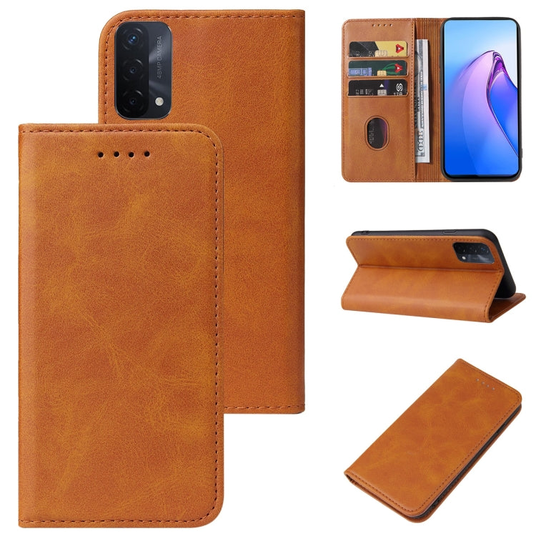 For OPPO A93 5G Calf Texture Magnetic Flip Leather Phone Case