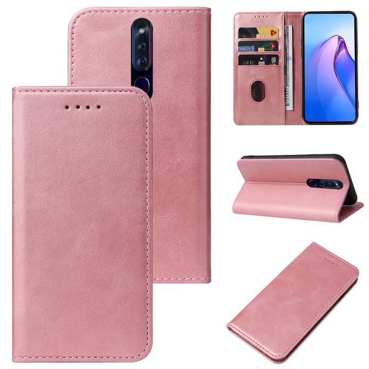 For OPPO F11 Pro Calf Texture Magnetic Flip Leather Phone Case