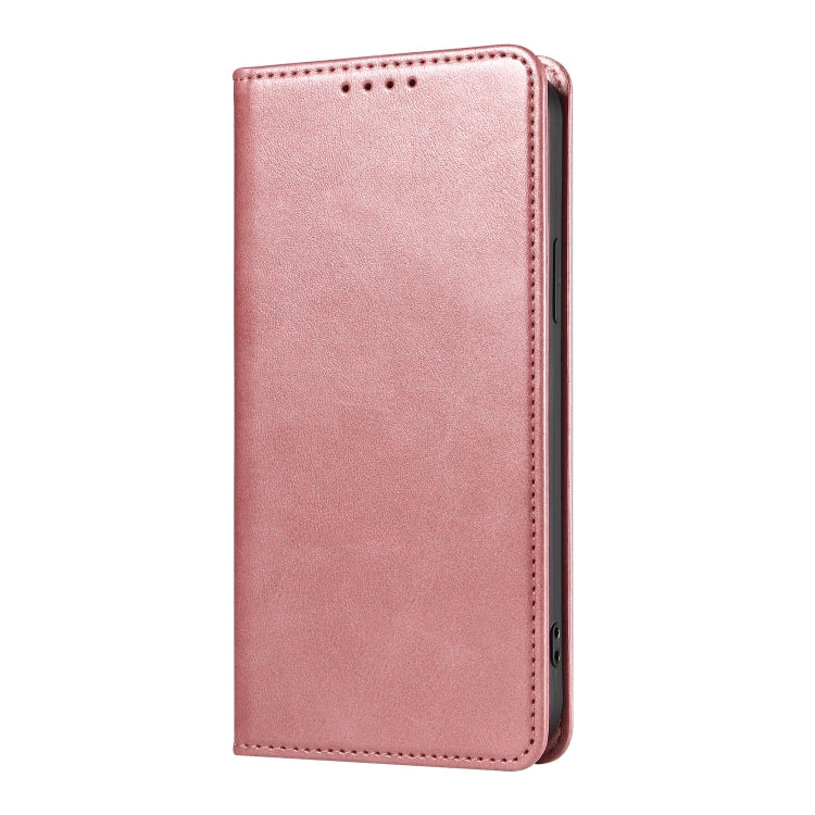 For OPPO Reno5 Calf Texture Magnetic Flip Leather Phone Case