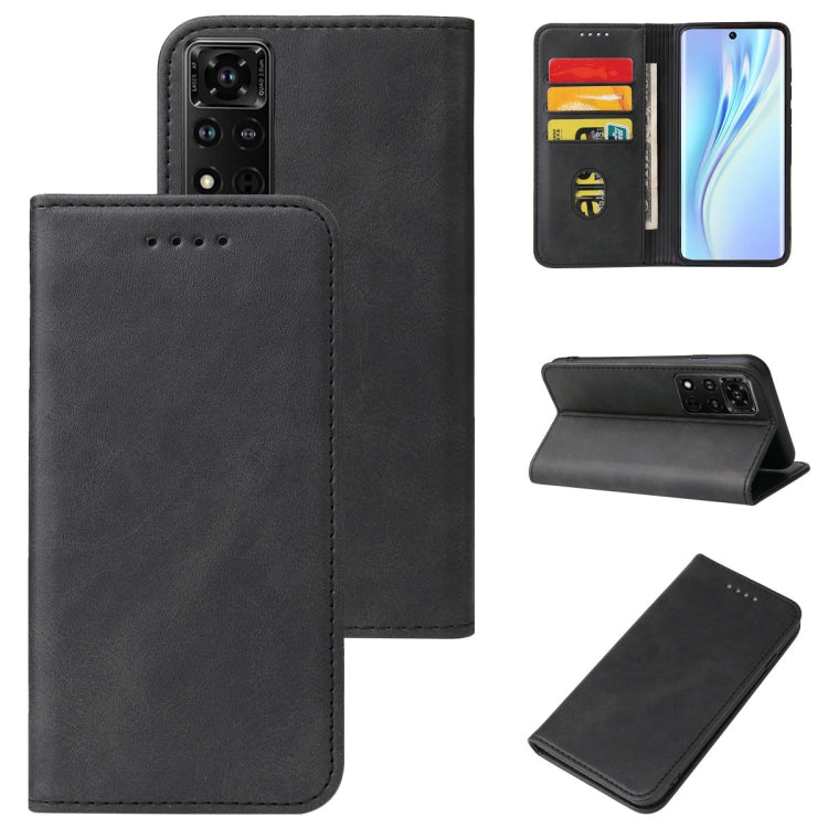 For Honor V40 5G Calf Texture Magnetic Flip Leather Phone Case
