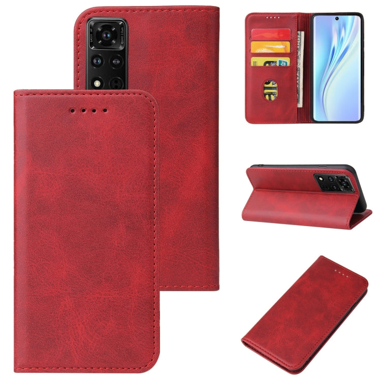 For Honor V40 5G Calf Texture Magnetic Flip Leather Phone Case
