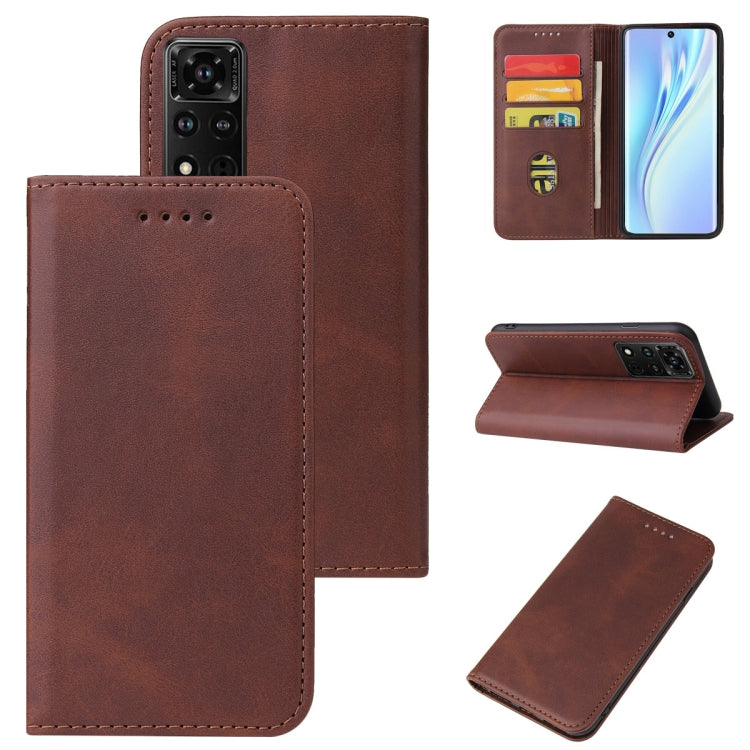 For Honor V40 5G Calf Texture Magnetic Flip Leather Phone Case