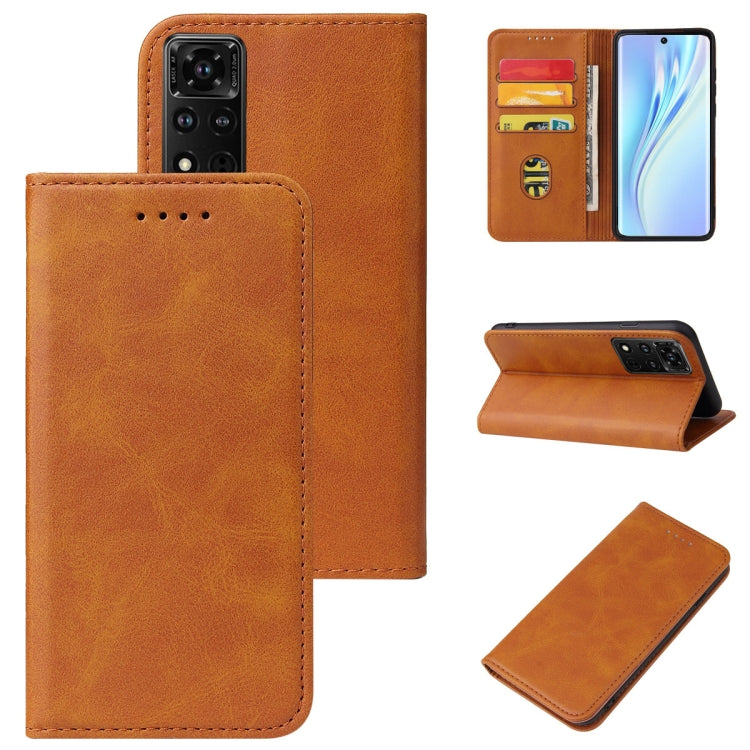 For Honor V40 5G Calf Texture Magnetic Flip Leather Phone Case