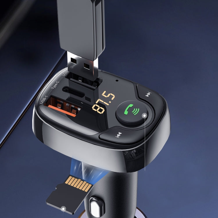 WIWU PC600 Bluetooth 5.0 Wireless Transmitter Car Charger(Black)