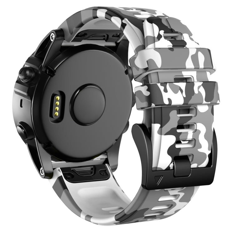 For Garmin Fenix 7 Camouflage Silicone Watch Band