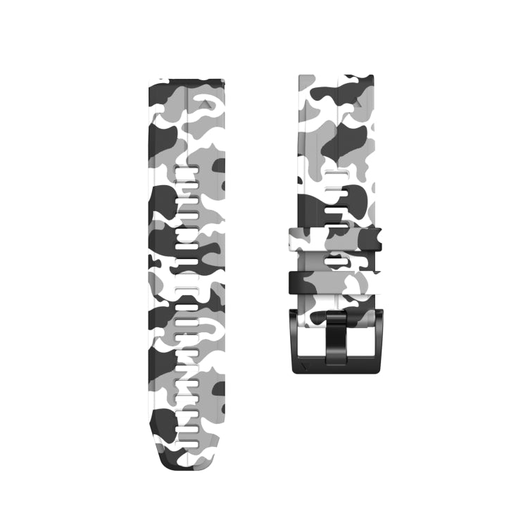 For Garmin Fenix 7 Camouflage Silicone Watch Band