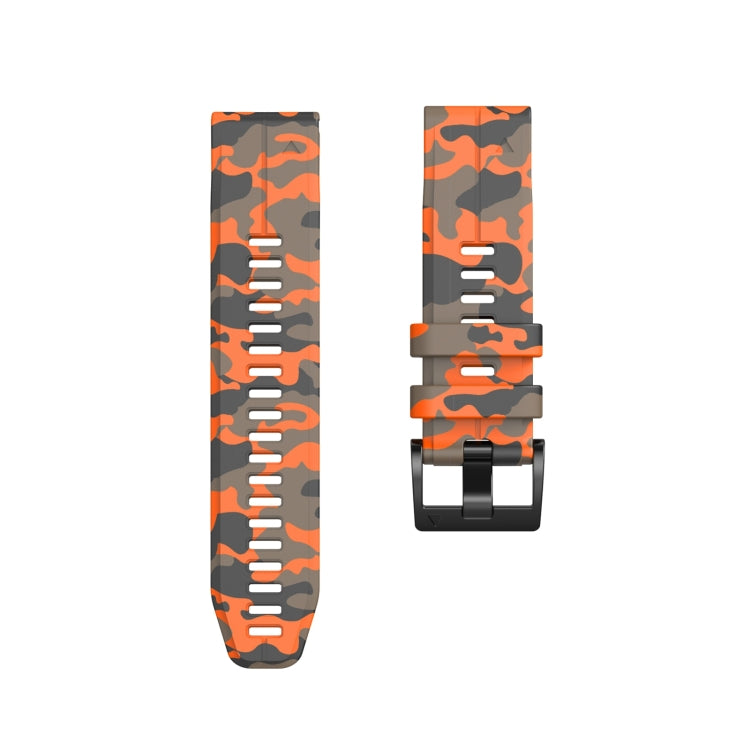 For Garmin Fenix 7 Camouflage Silicone Watch Band