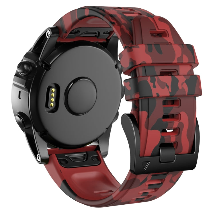 For Garmin Fenix 7 Camouflage Silicone Watch Band