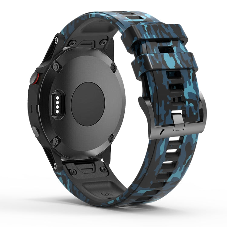 For Garmin Fenix 7 Camouflage Silicone Watch Band