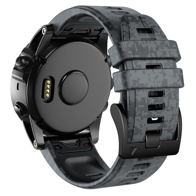 For Garmin Fenix 7 Camouflage Silicone Watch Band