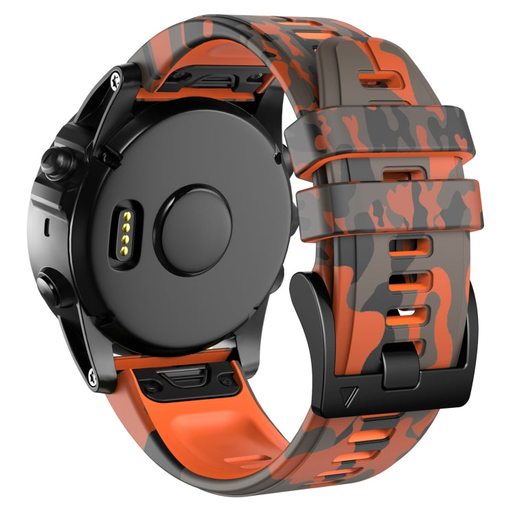 For Garmin Fenix 7X Camouflage Silicone Watch Band