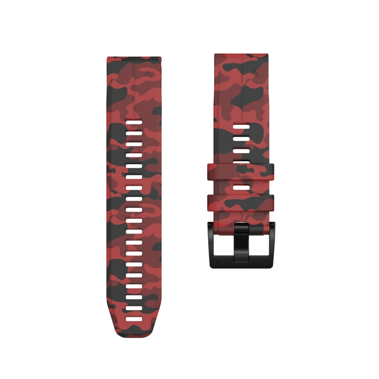 For Garmin Fenix 7X Camouflage Silicone Watch Band