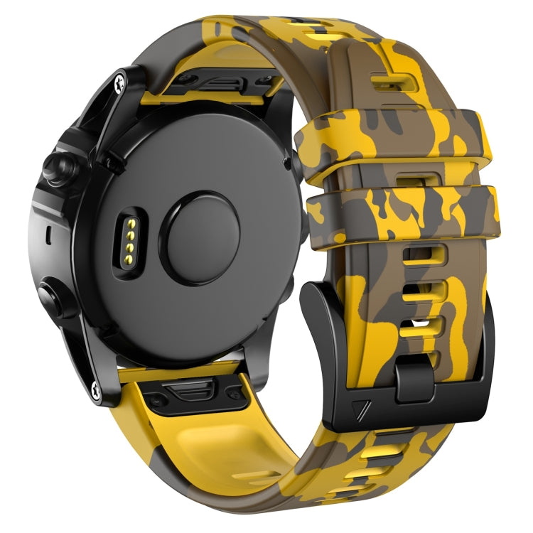 For Garmin Fenix 7X Camouflage Silicone Watch Band