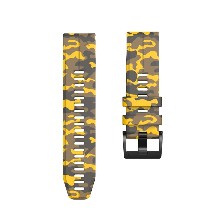 For Garmin Fenix 7X Camouflage Silicone Watch Band