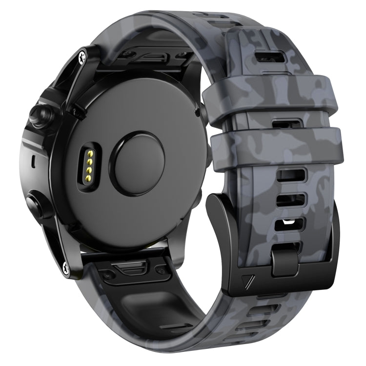 For Garmin Fenix 7X Camouflage Silicone Watch Band