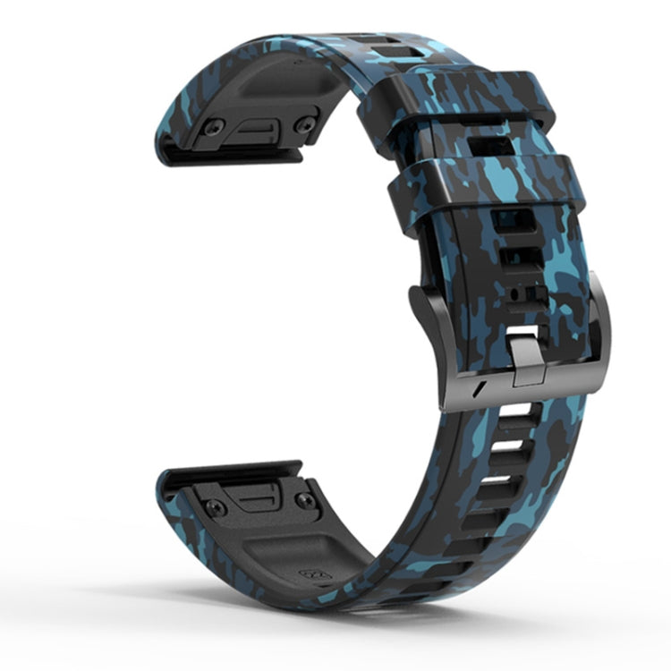 For Garmin Fenix 7X Camouflage Silicone Watch Band