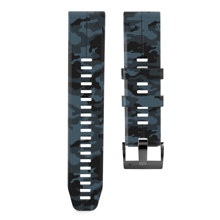 For Garmin Fenix 7X Camouflage Silicone Watch Band