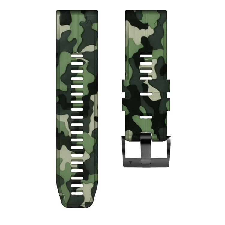 For Garmin Fenix 7X Camouflage Silicone Watch Band