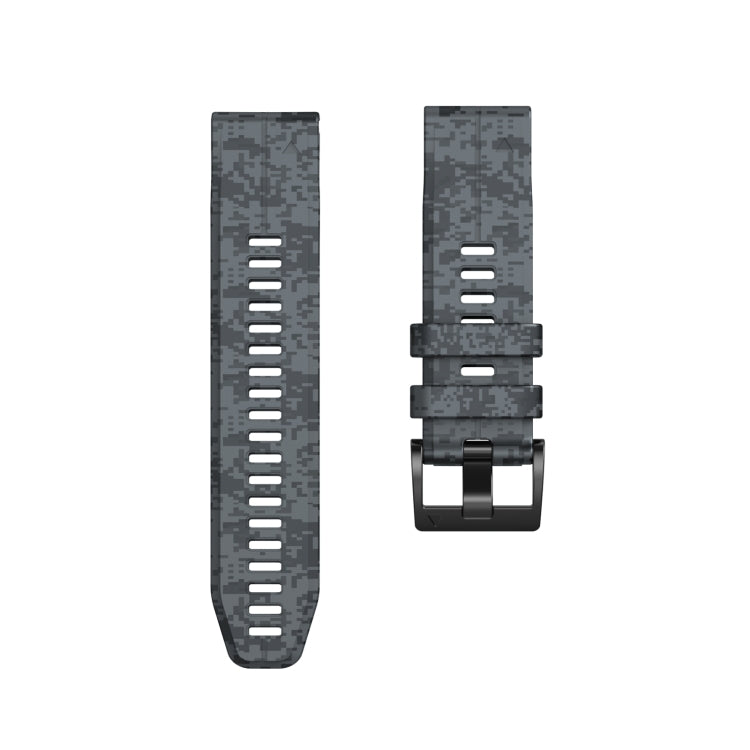 For Garmin Fenix 7X Camouflage Silicone Watch Band