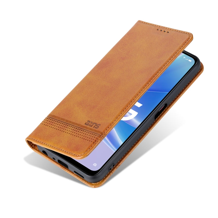 For OPPO A97 5G AZNS Magnetic Calf Texture Leather Phone Case