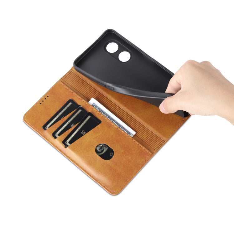 For OPPO A97 5G AZNS Magnetic Calf Texture Leather Phone Case