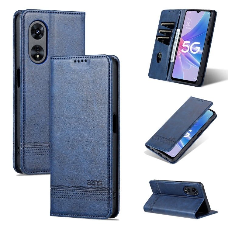 For OPPO A97 5G AZNS Magnetic Calf Texture Leather Phone Case