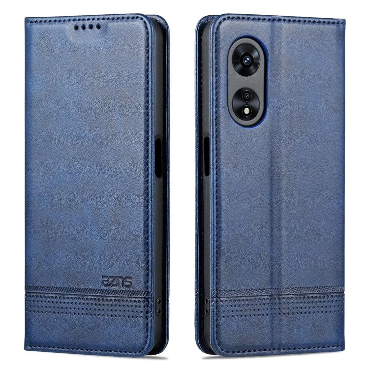 For OPPO A97 5G AZNS Magnetic Calf Texture Leather Phone Case